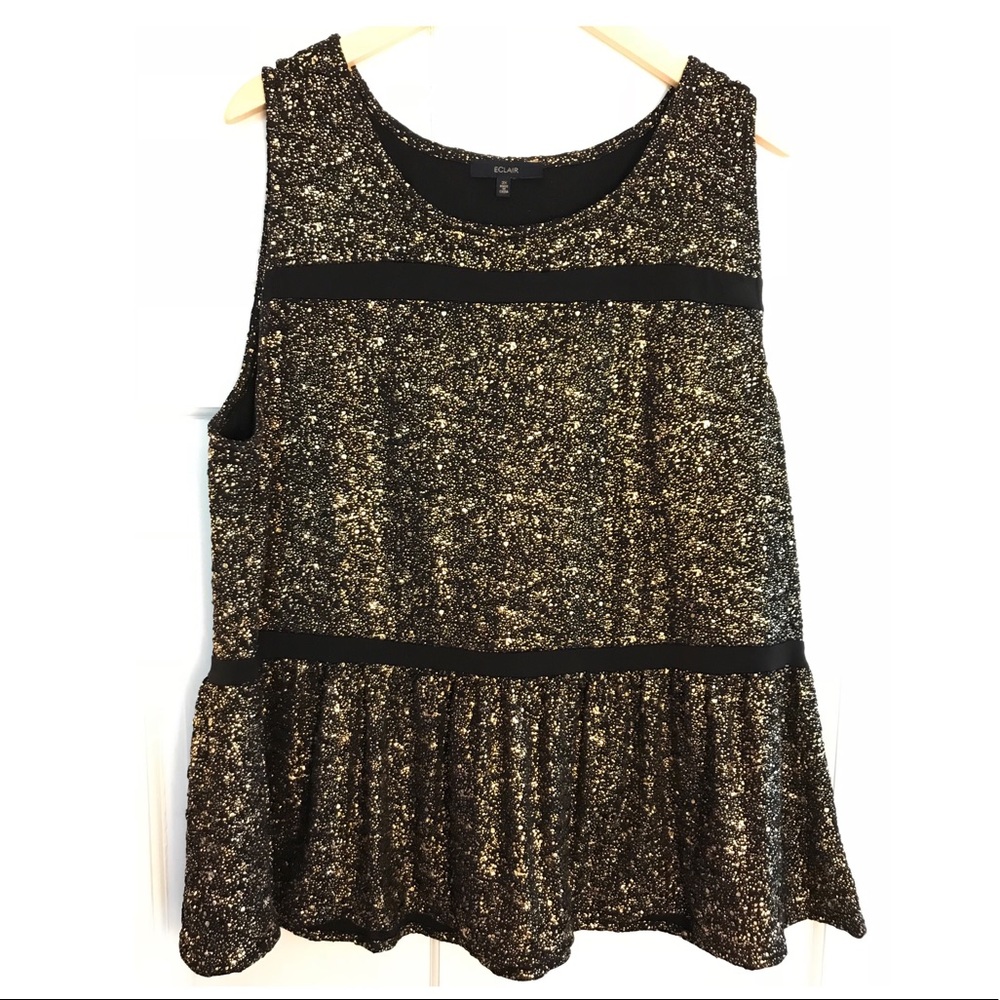 3X Eclair peplum top with side zip NWOT